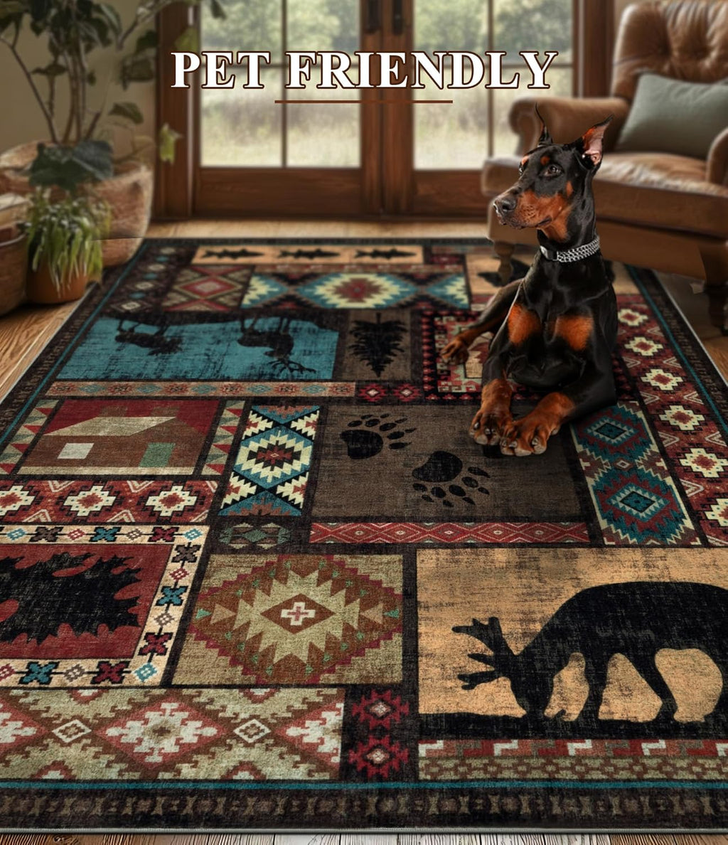 YIHOUSE Rustic Cabin Area Rug