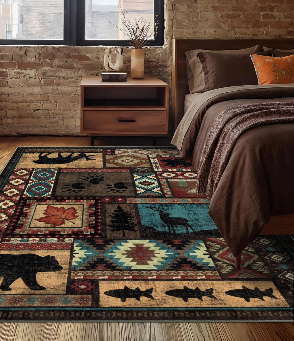 YIHOUSE Rustic Cabin Area Rug
