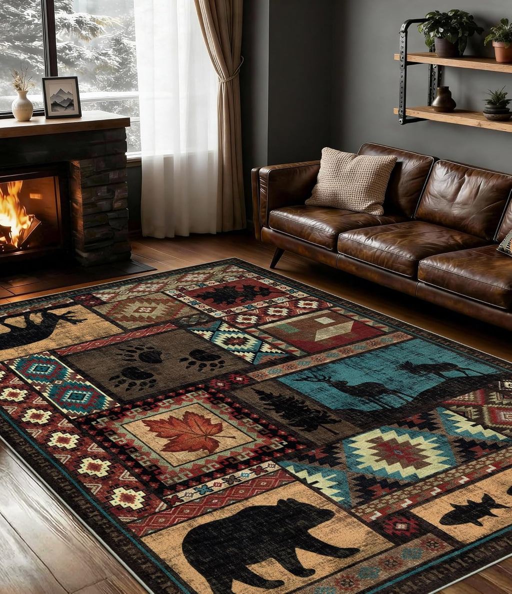 YIHOUSE Rustic Cabin Area Rug