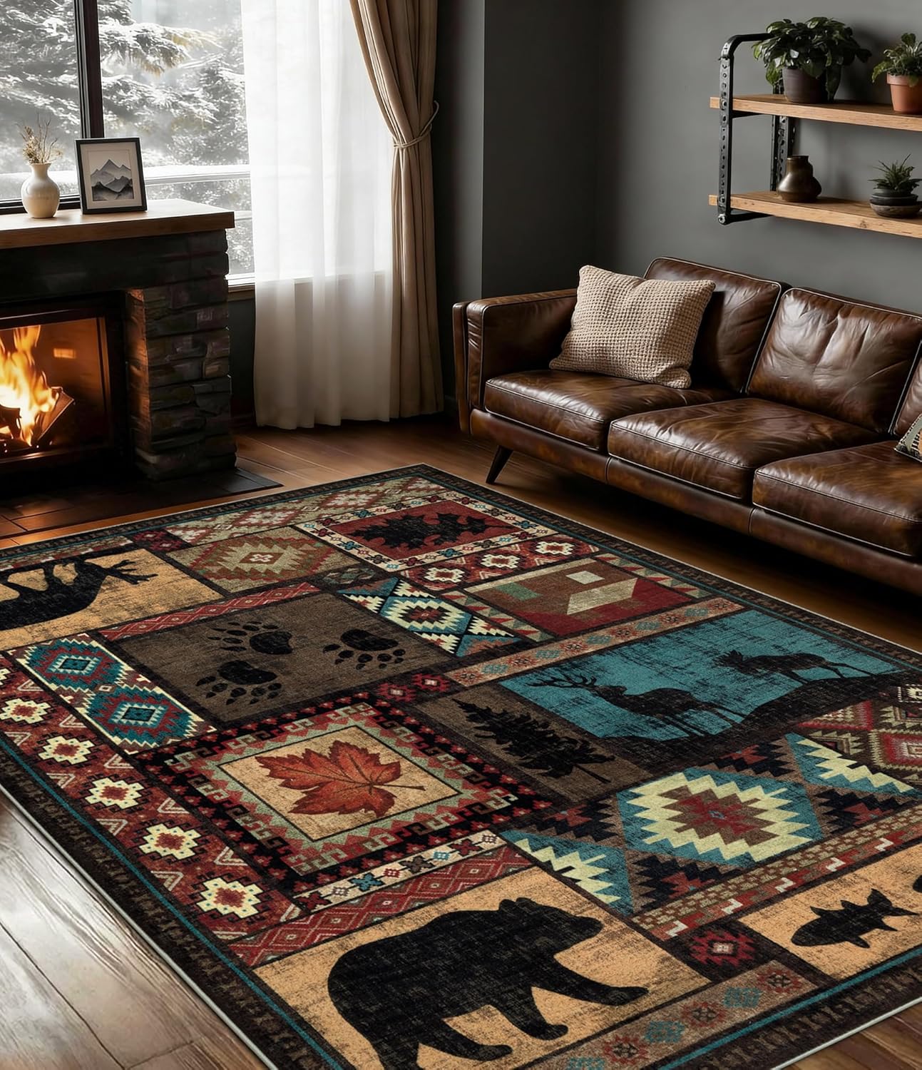 YIHOUSE Rustic Cabin Area Rug