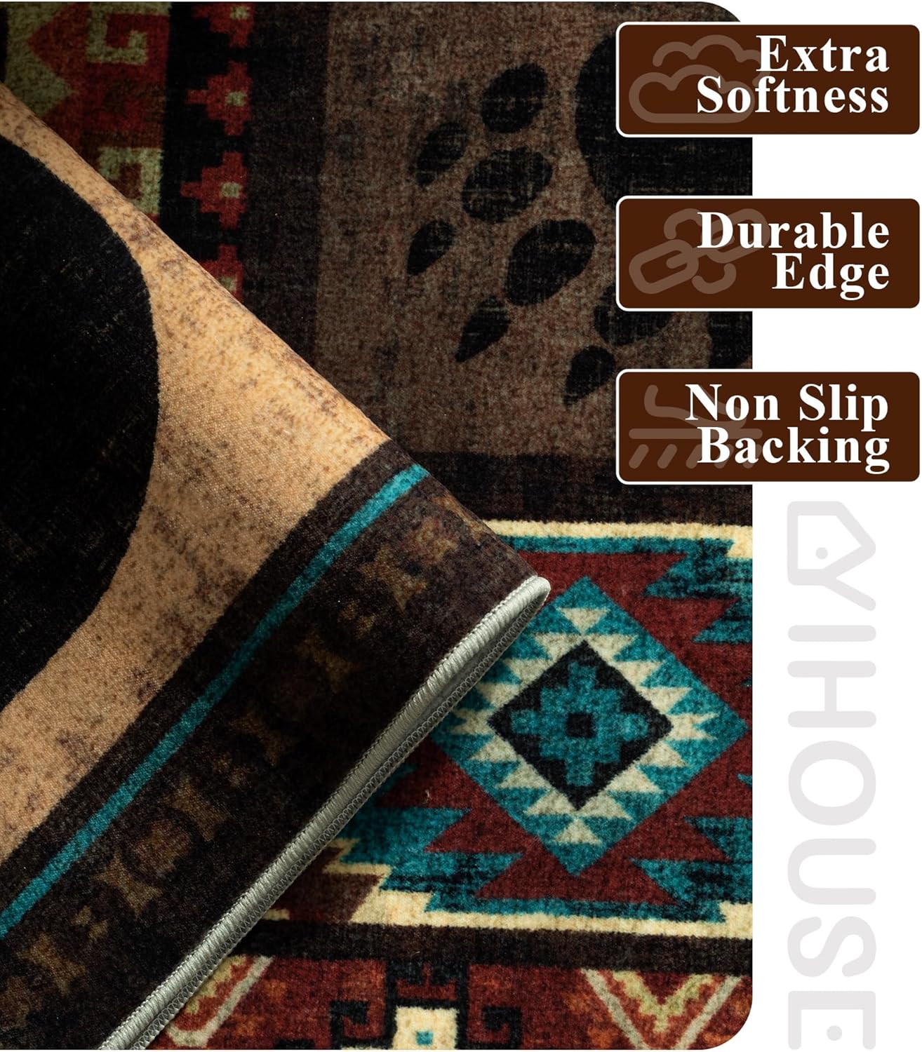 YIHOUSE Rustic Cabin Area Rug