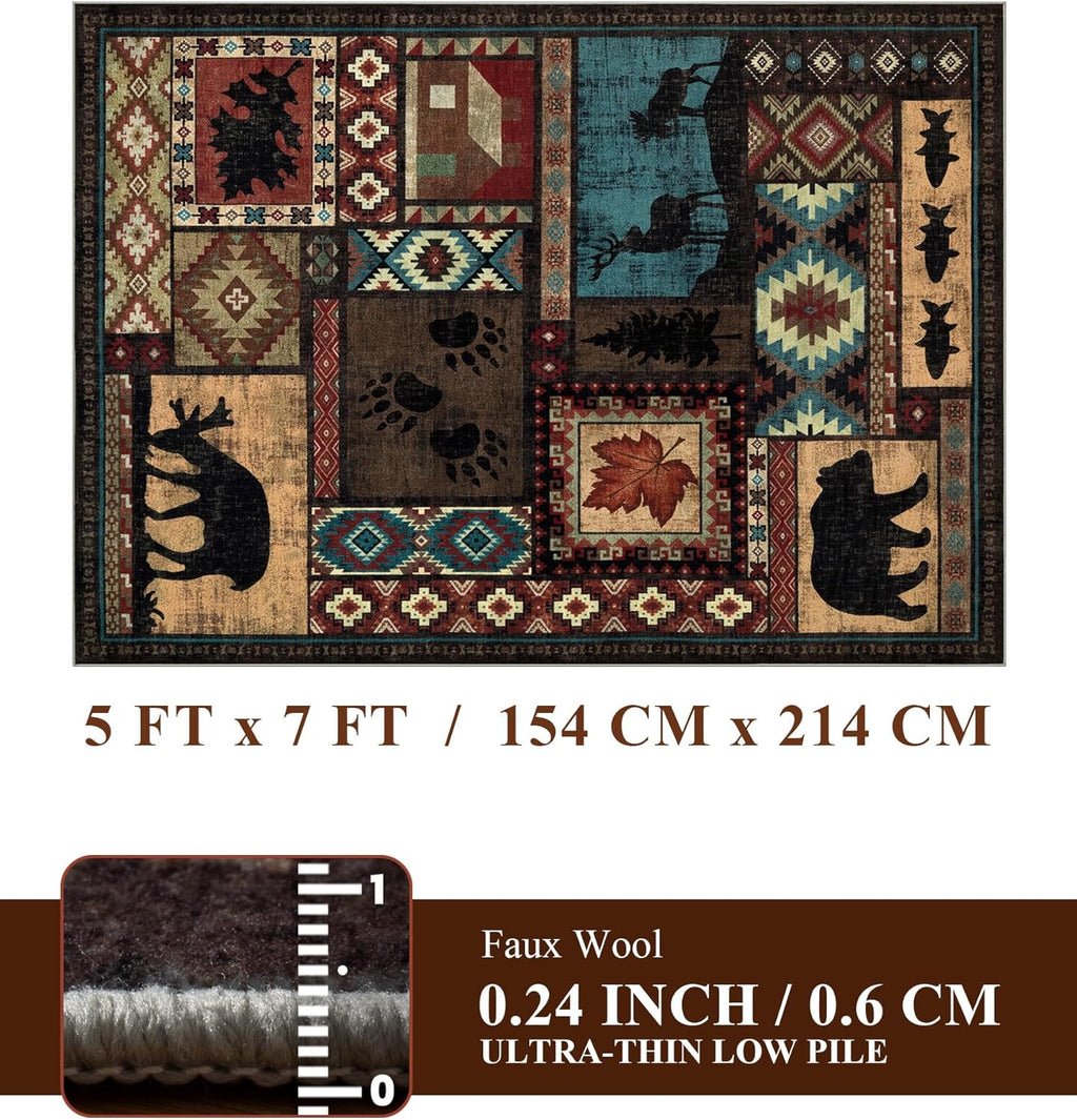 YIHOUSE Rustic Cabin Area Rug