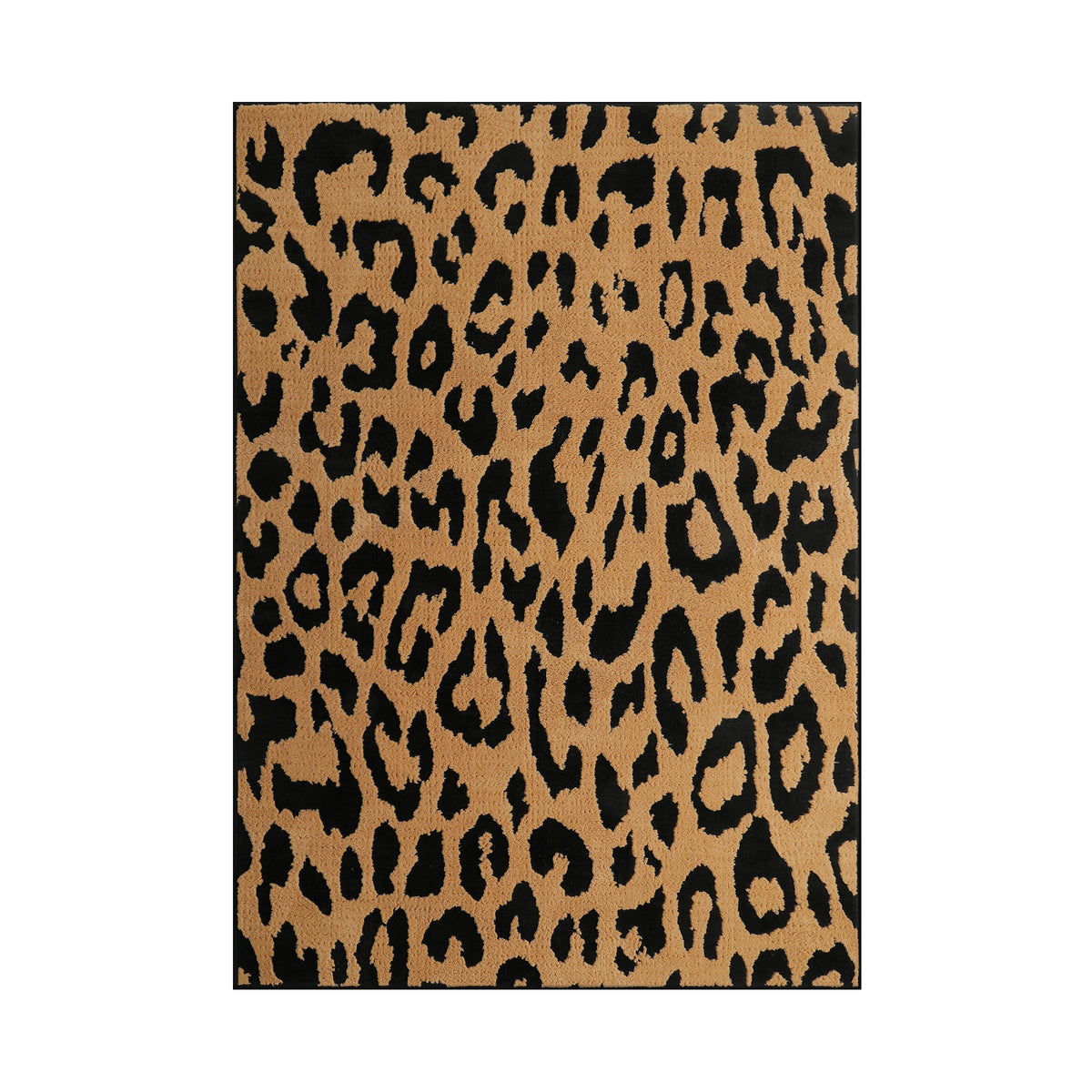 YiHouse Leopard Animal Print Washable Area Rug - Black & Brown